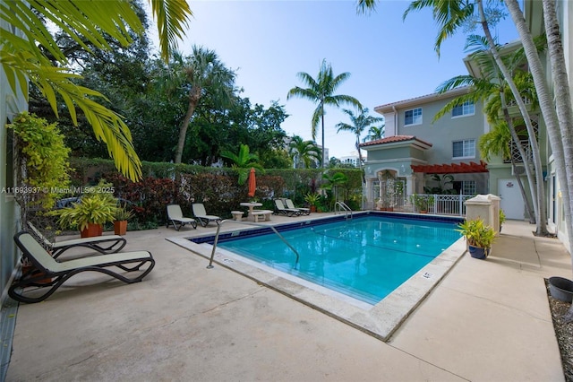 view of pool featuring a patio area