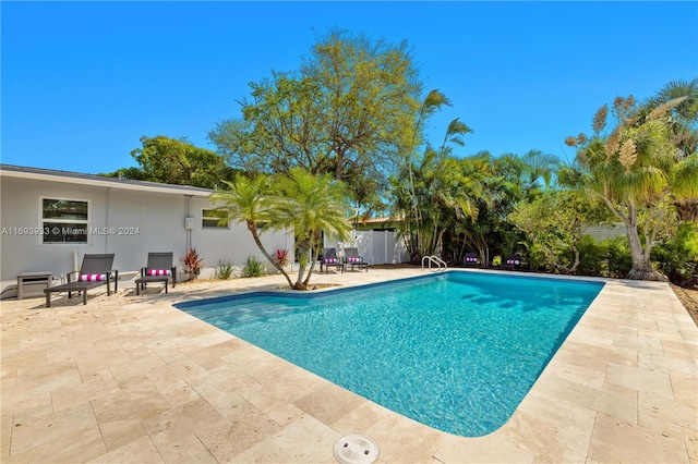 view of pool featuring a patio