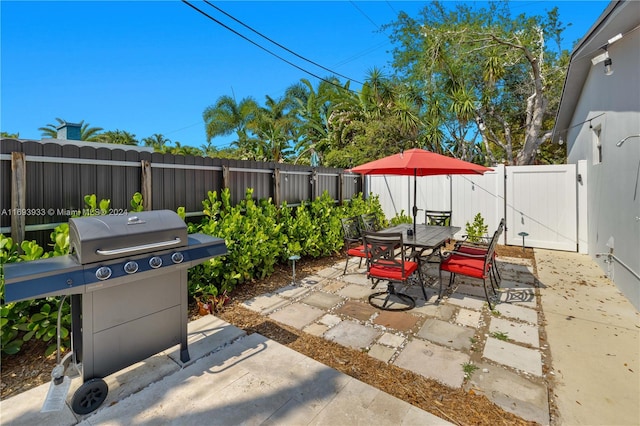 view of patio with grilling area