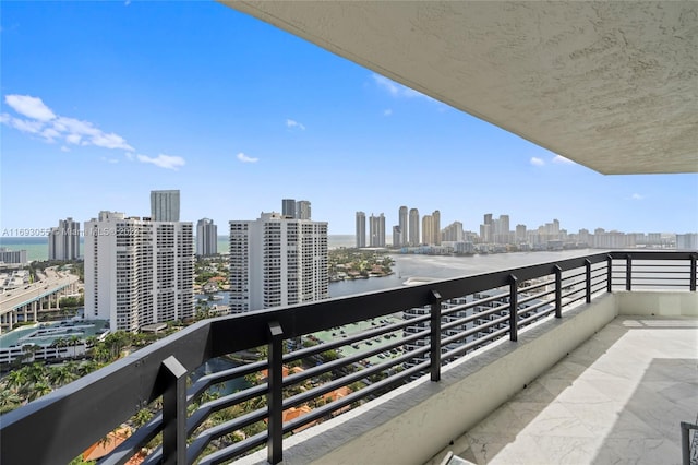 balcony with a water view