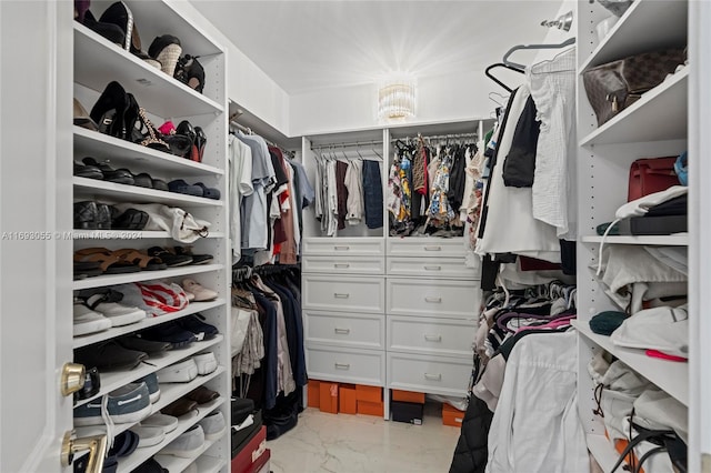 view of walk in closet