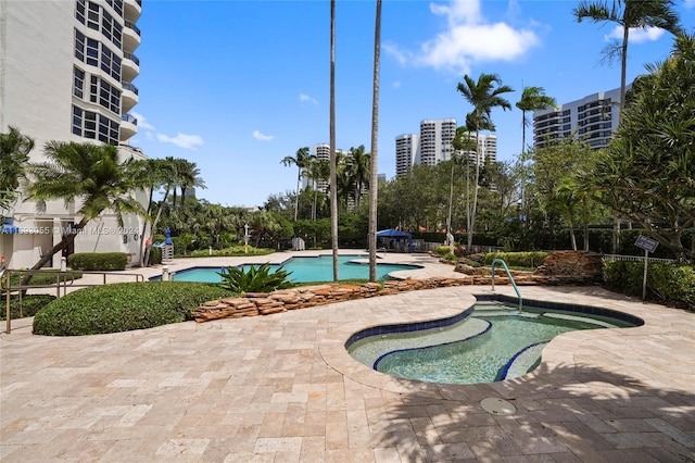 view of pool with a patio