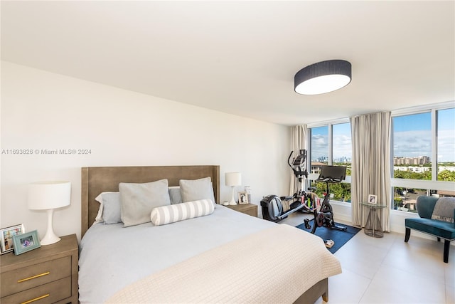 bedroom featuring expansive windows