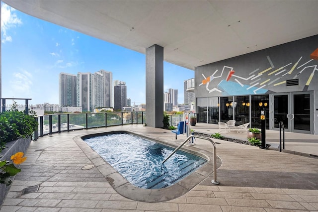 121 NE 34th St Unit 3014, Miami, FL 33137 - view of pool with a skyline view, a pool, and a wooden deck