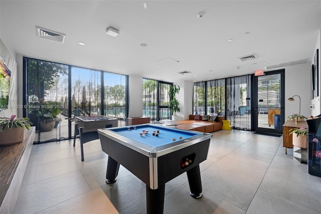 121 NE 34th St Unit 3014, Miami, FL 33137 - rec room with expansive windows and billiards