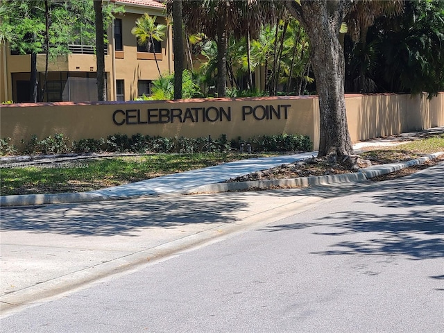 view of community sign