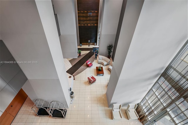 interior space with tile patterned flooring