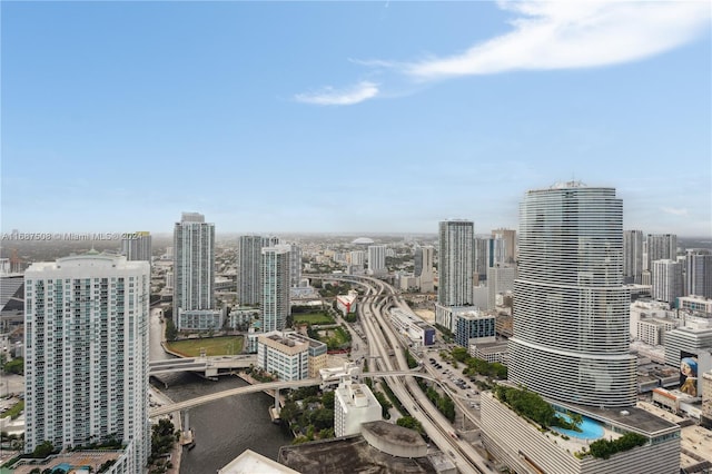 view of city featuring a water view