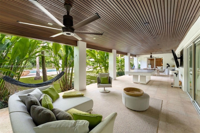 view of patio / terrace with ceiling fan