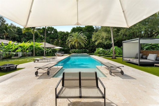 view of pool with a patio