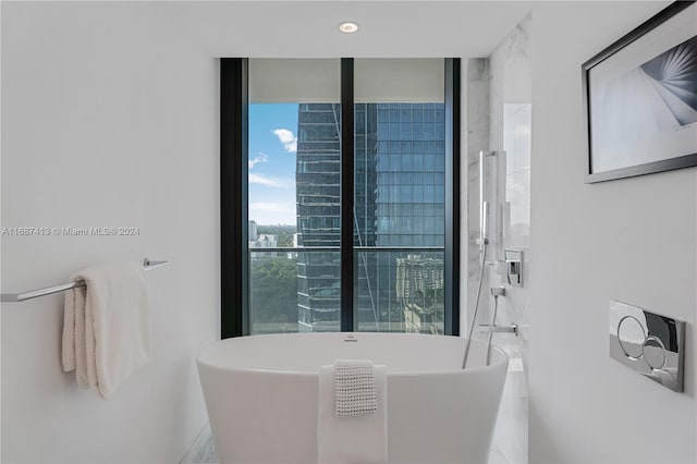 bathroom featuring a tub