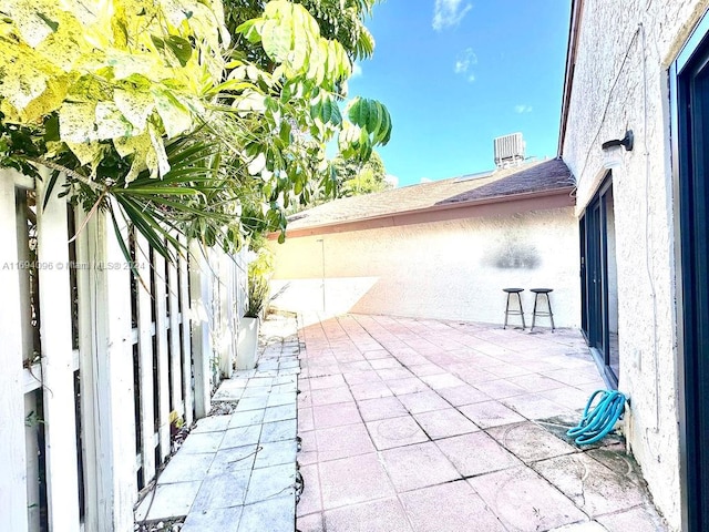 view of patio / terrace featuring central air condition unit