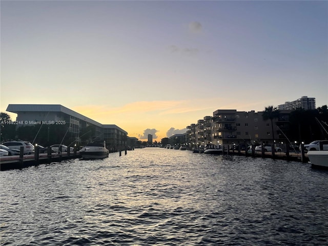 water view with a view of city