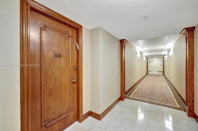 hallway with decorative columns