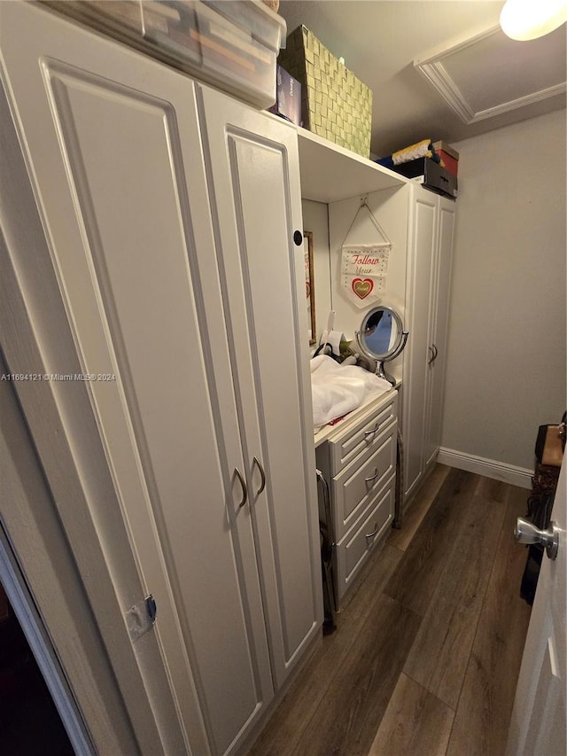 interior space featuring dark hardwood / wood-style floors