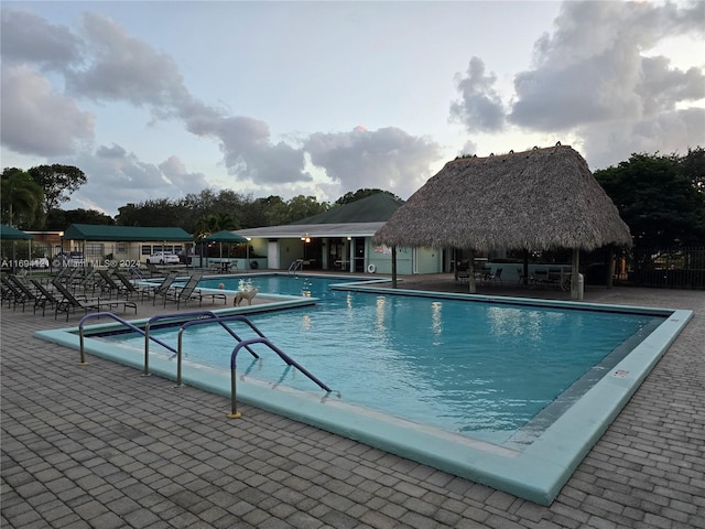 view of pool featuring a patio