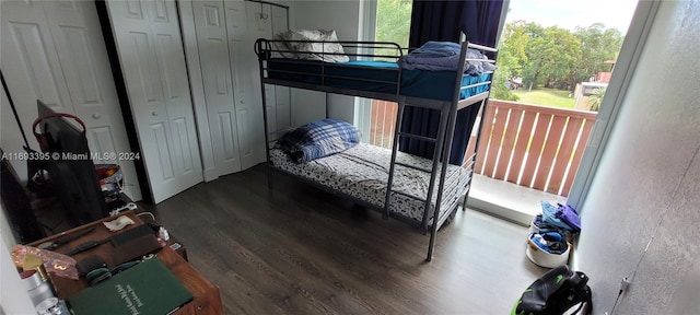 bedroom featuring dark wood-type flooring