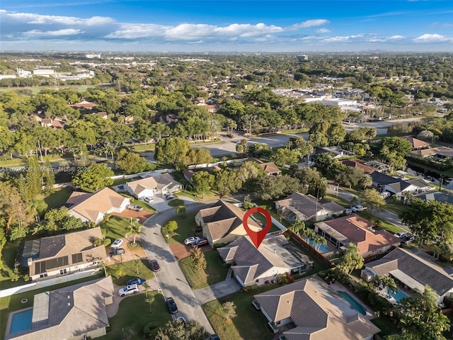 bird's eye view featuring a residential view