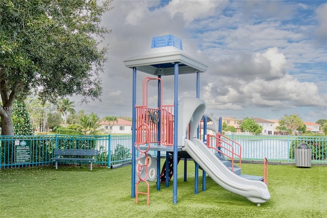 view of play area with a lawn