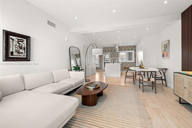 living room featuring light hardwood / wood-style floors