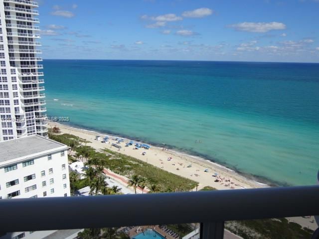 water view featuring a beach view