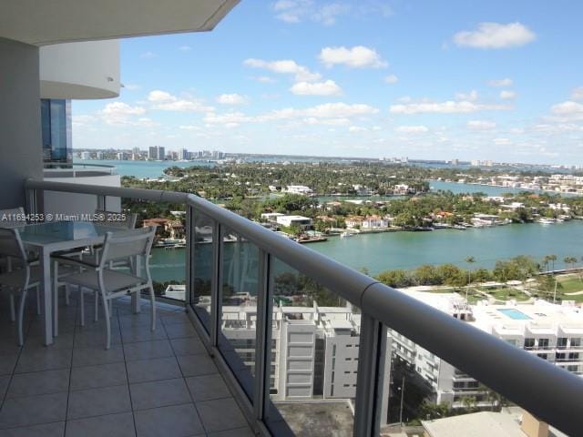 balcony with a water view