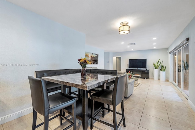 view of tiled dining room