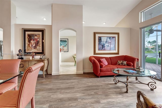 living room featuring light hardwood / wood-style floors