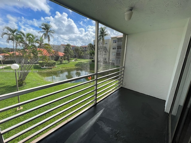 balcony with a water view