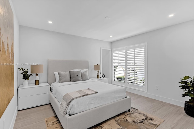 bedroom featuring light hardwood / wood-style flooring