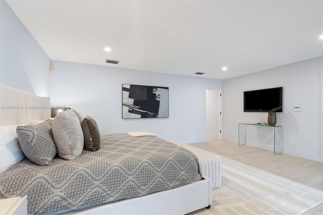 bedroom featuring light wood-type flooring