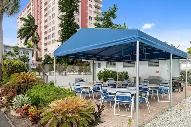 view of patio / terrace with a gazebo