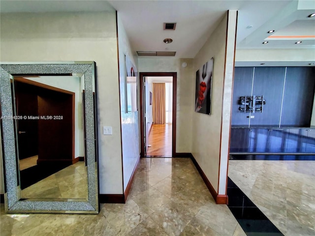 hallway featuring light wood-type flooring