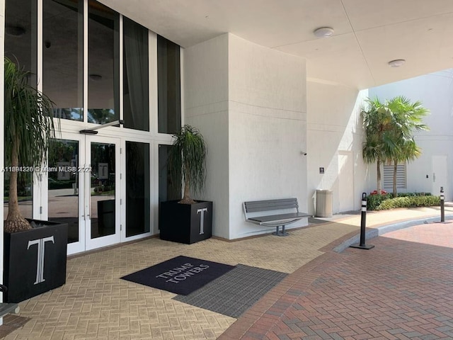 exterior space featuring french doors