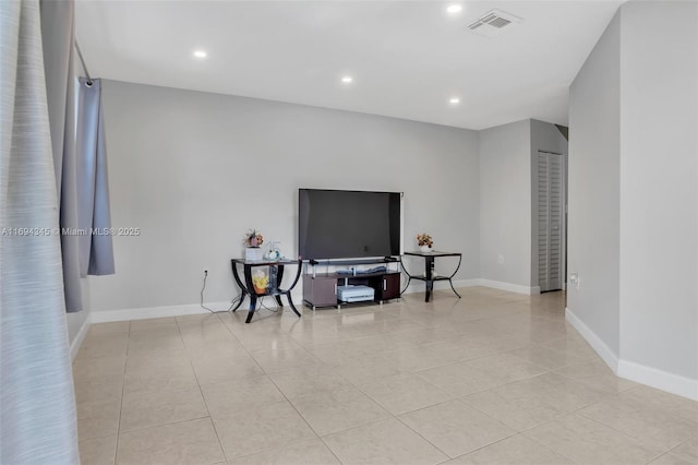 interior space with light tile patterned floors