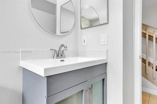 bathroom featuring vanity and tile patterned flooring