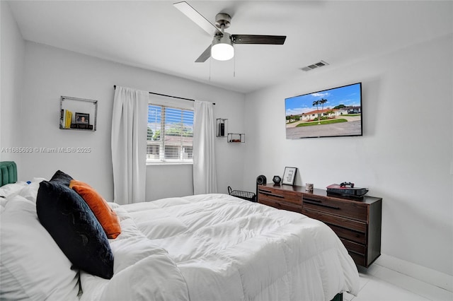 bedroom with ceiling fan