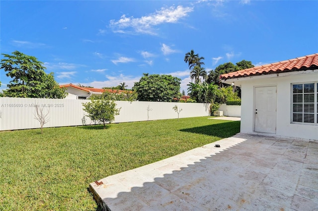 view of yard with a patio