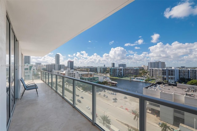 balcony with a water view