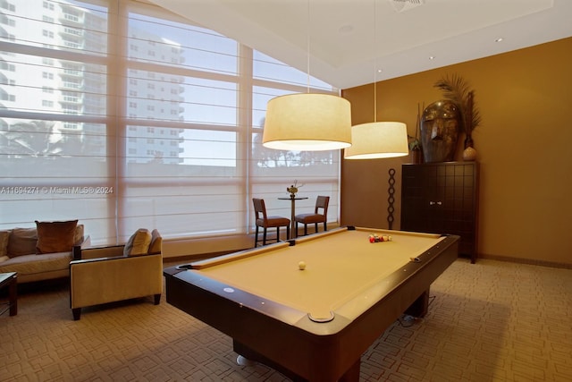 rec room with billiards