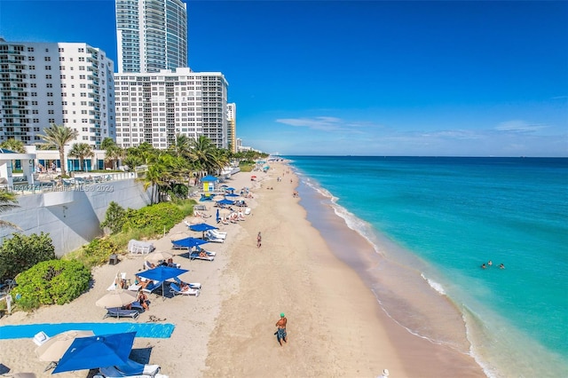 water view featuring a beach view