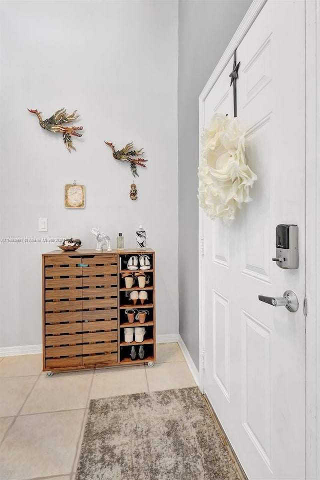 wine cellar featuring tile patterned floors