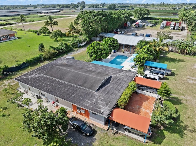 aerial view featuring a rural view