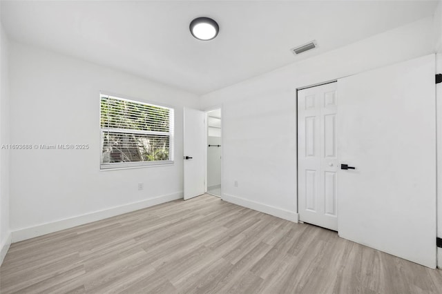 empty room featuring light wood-type flooring