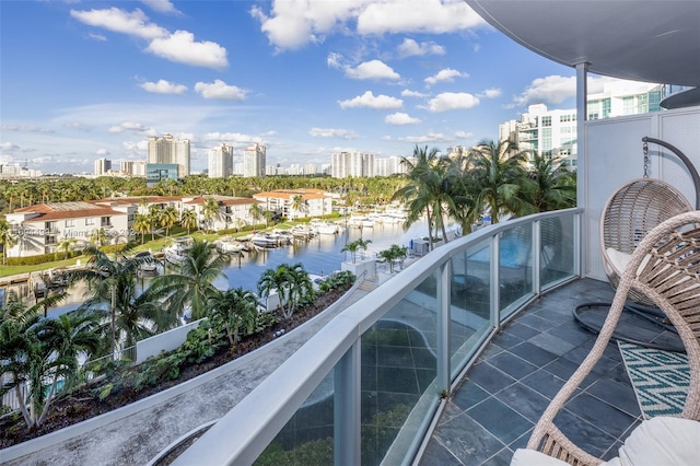 balcony with a water view