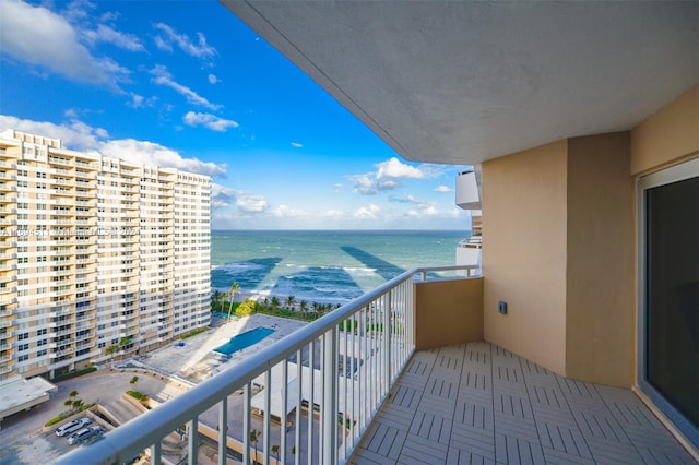 balcony with a water view