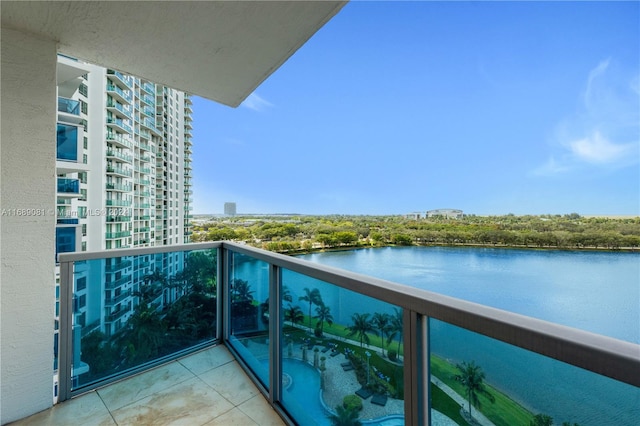 balcony with a water view