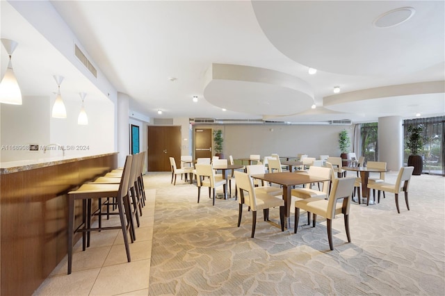 view of tiled dining area