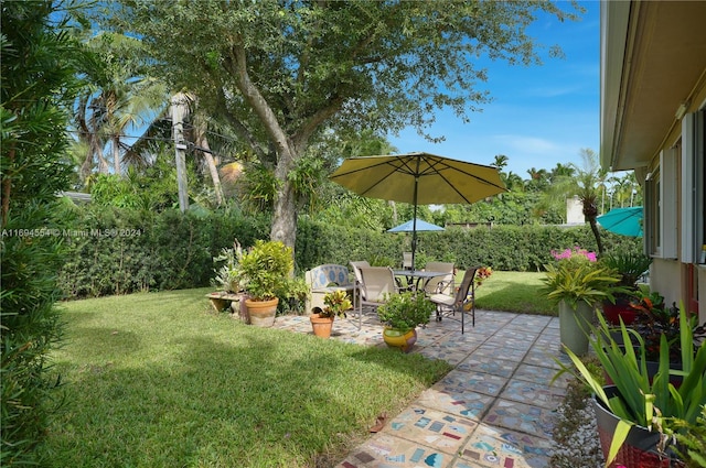 view of yard with a patio