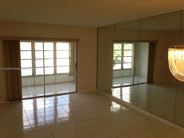 view of tiled spare room